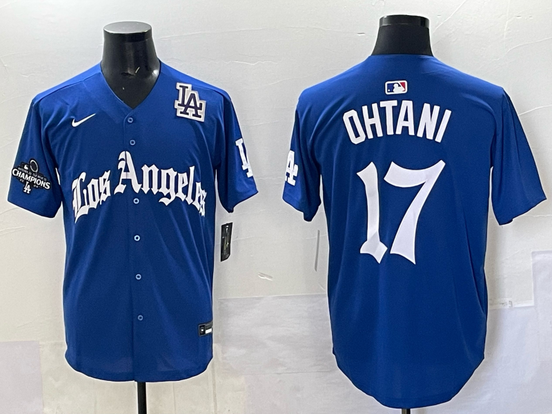 Men Los Angeles Dodgers #17 Ohtani Blue 2025 Nike MLB Jersey style 009